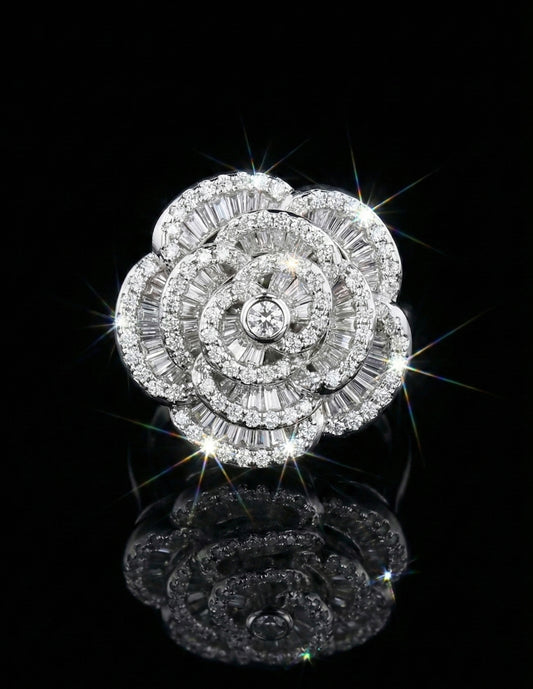 Baguette Rose Moissanite Ring