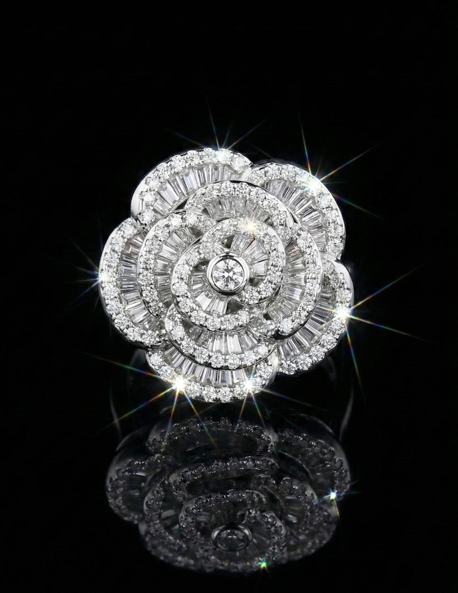 Baguette Rose Moissanite Ring