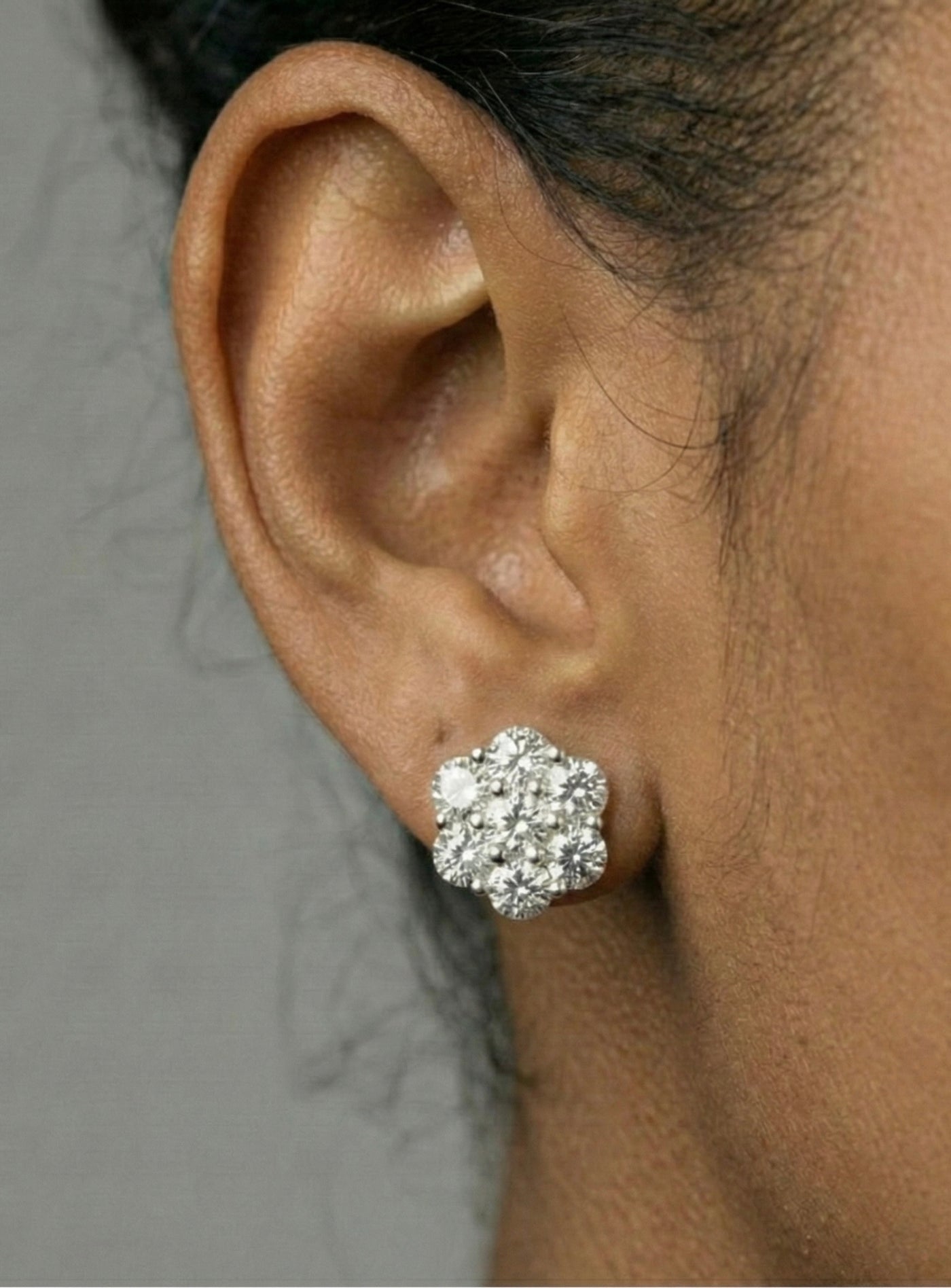 10MM Flower Cluster Moissanite Earrings