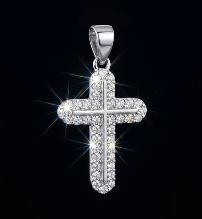 Moissanite Tiny Cross Pendant