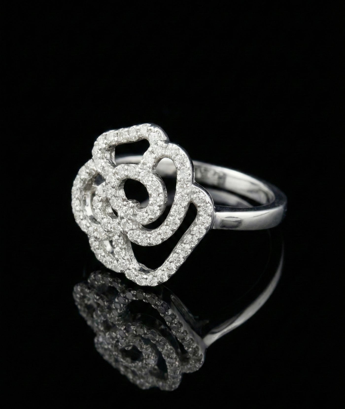 Rose Swirl Moissanite Ring