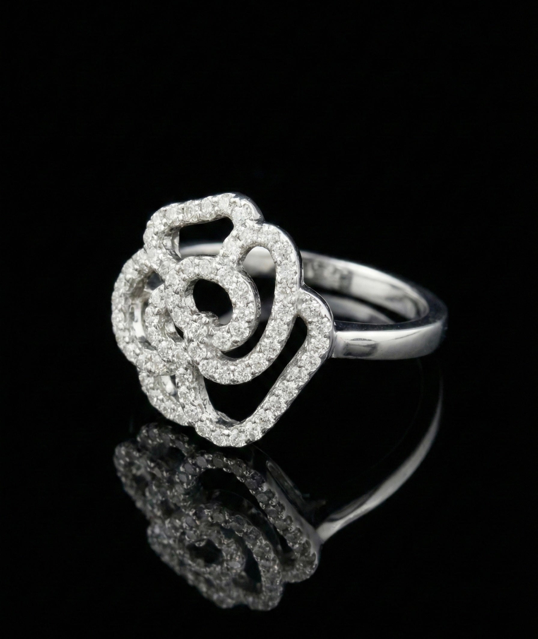 Rose Swirl Moissanite Ring