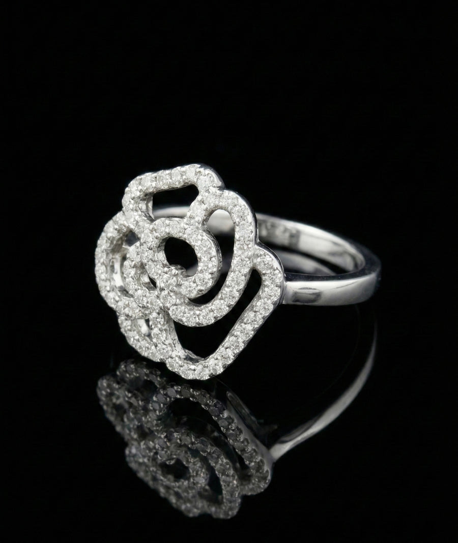 Rose Swirl Moissanite Ring