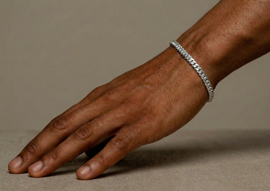 5mm Miami Cuban Bracelet In 18K White Gold