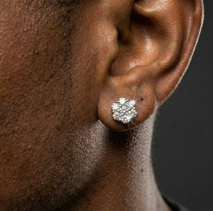 8MM Flower Cluster Moissanite Earrings