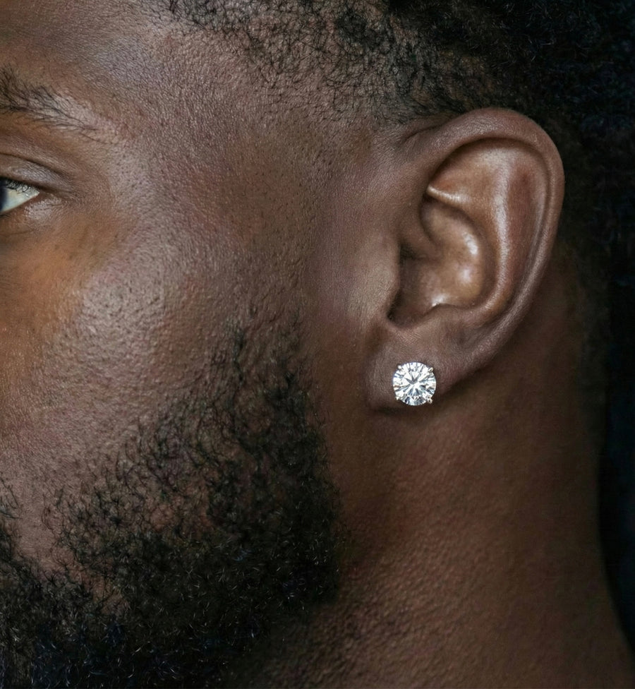 7MM (2.5Ct) Brilliant Cut Moissanite Stud Earrings