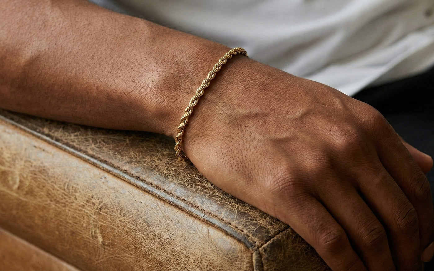 4mm Rope Bracelet in 18K Yellow Gold