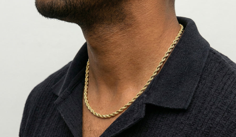 5mm Rope Chain/Necklace in 18K Yellow Gold