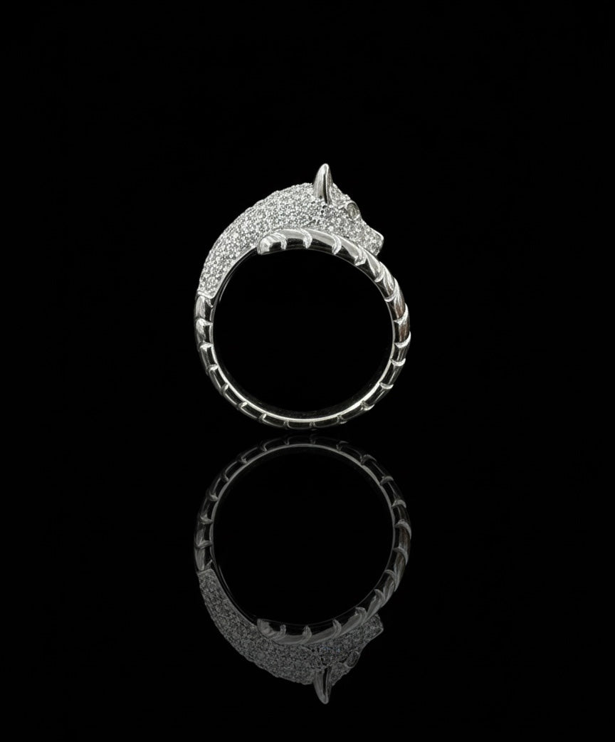 Adjustable Moissnite Panther Ring