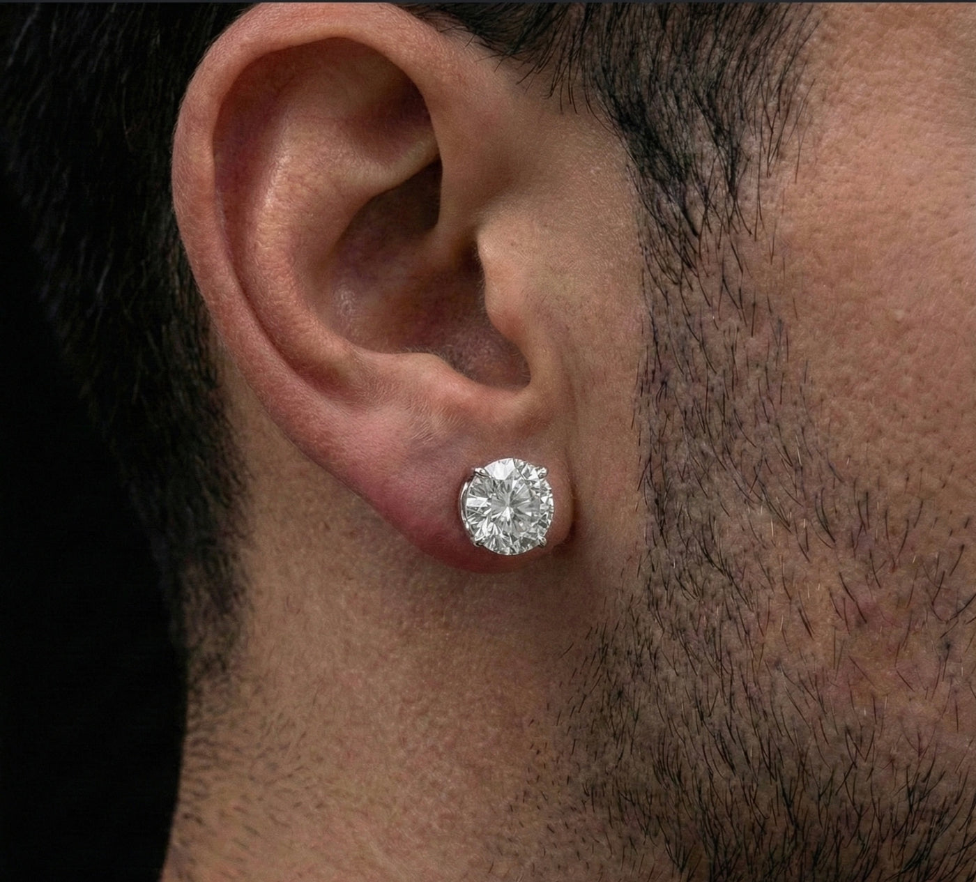 8MM (4Ct) Brilliant Cut Moissanite Stud Earrings