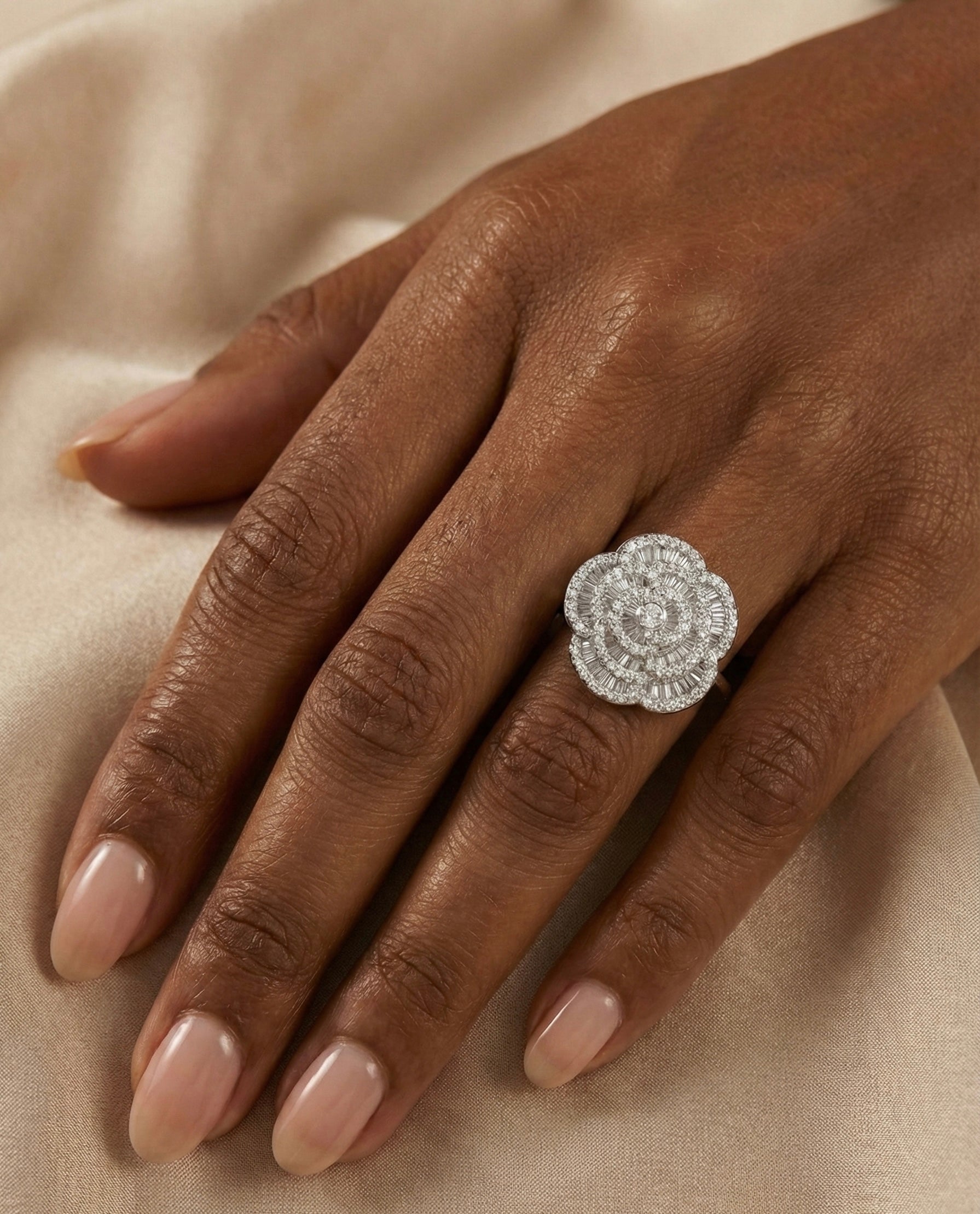 Baguette Rose Moissanite Ring