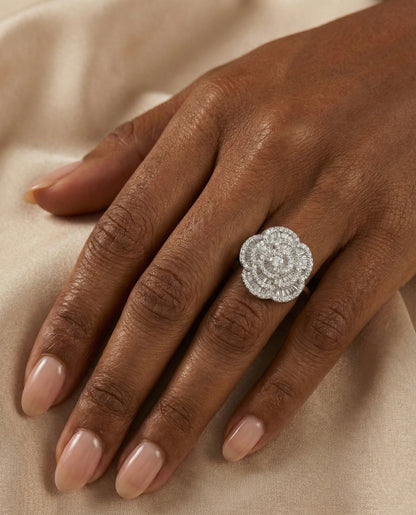 Baguette Rose Moissanite Ring