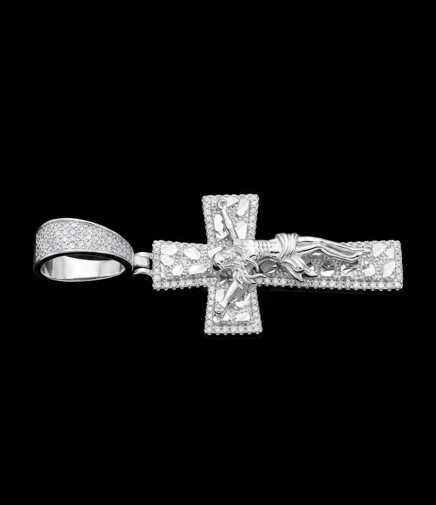 Diamond Cut Nugget Moissnite Cross