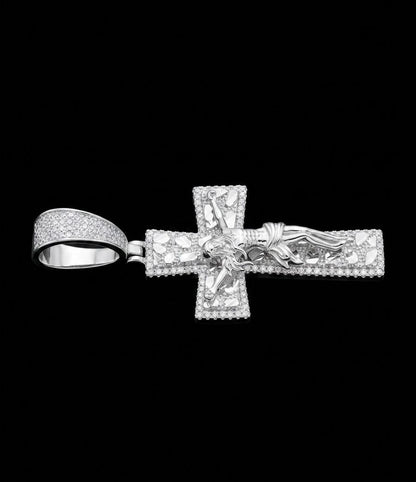 Diamond Cut Nugget Moissnite Cross