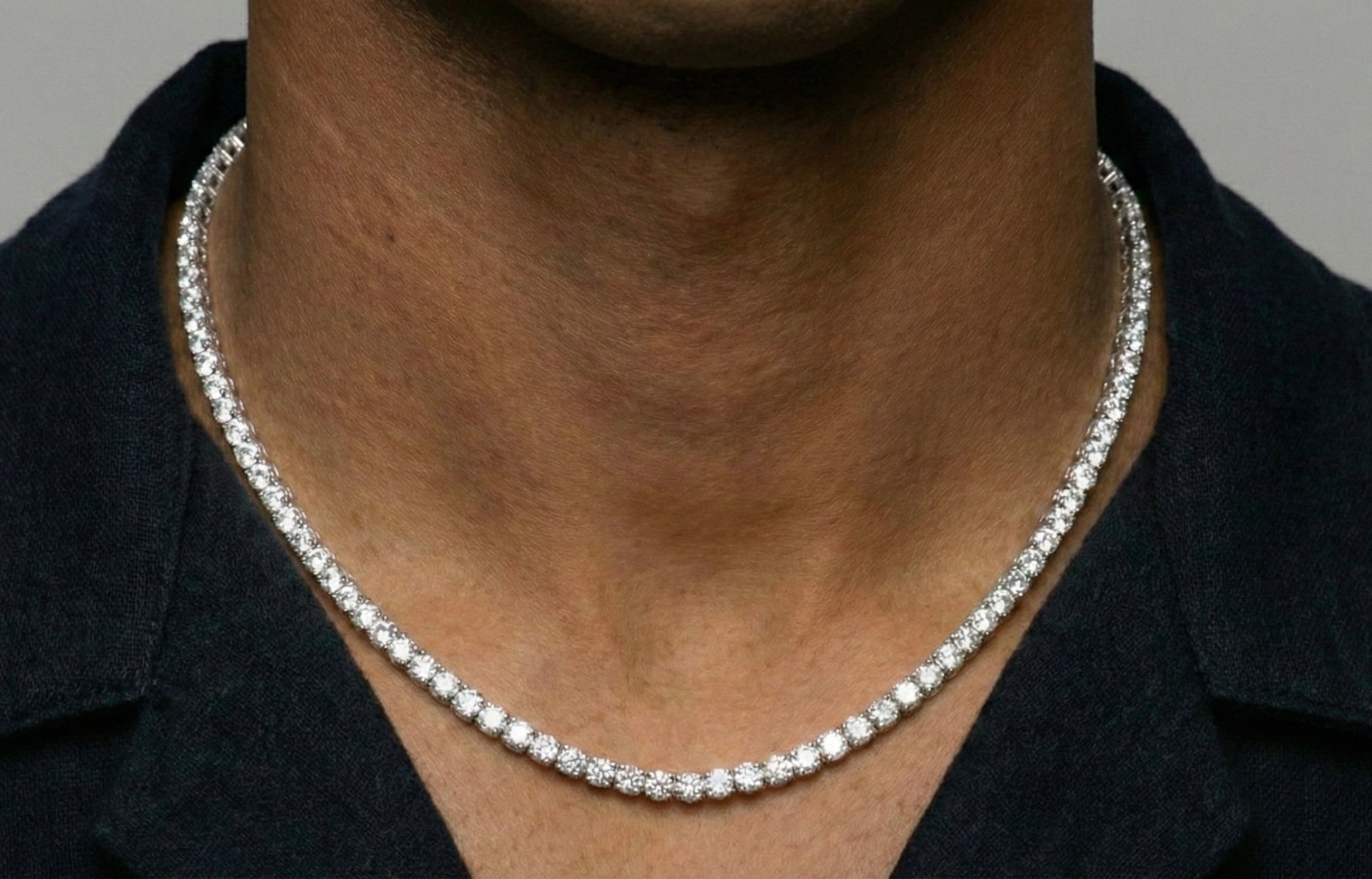 4MM Moissanite Diamond Tennis Necklace
