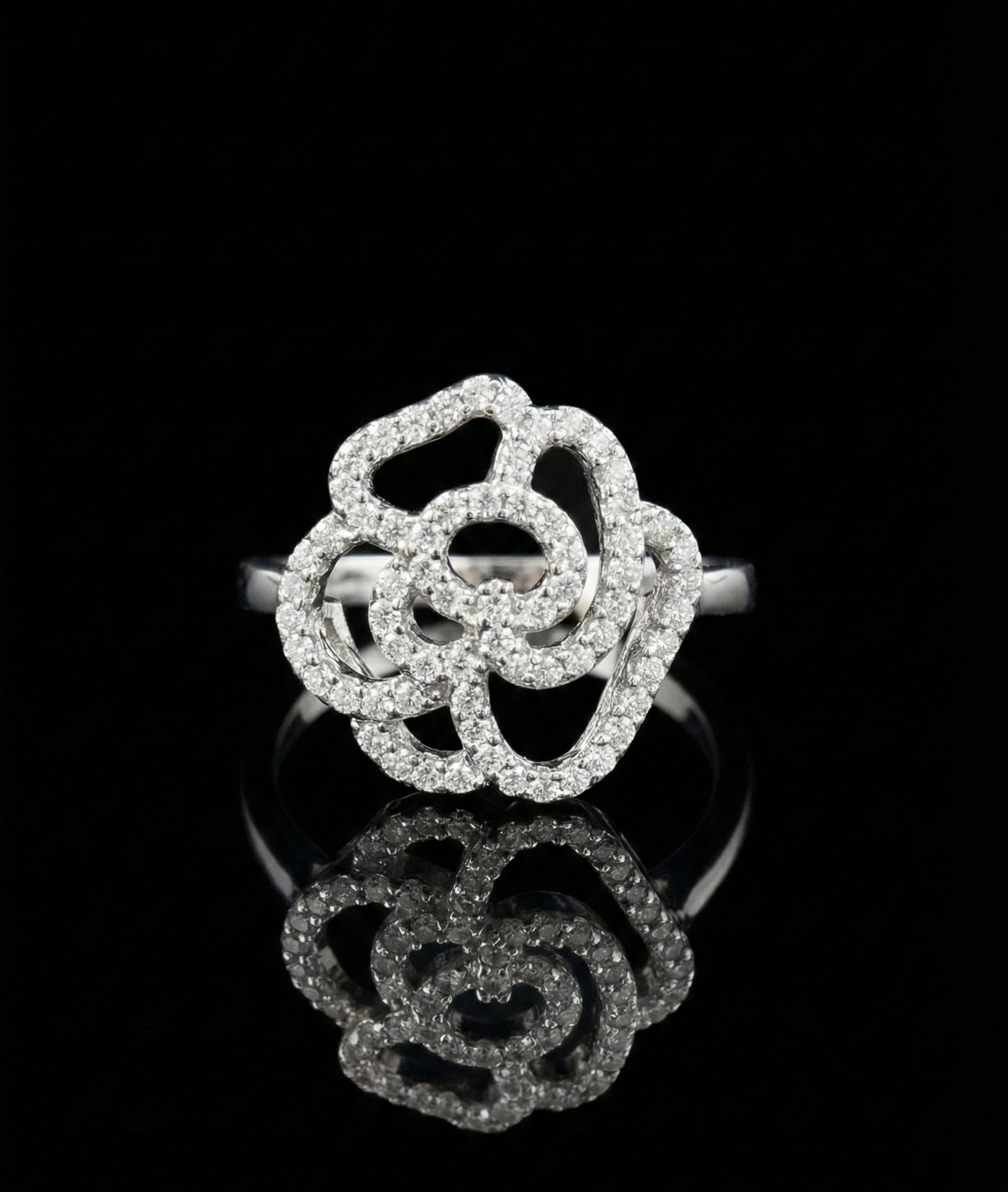 Rose Swirl Moissanite Ring