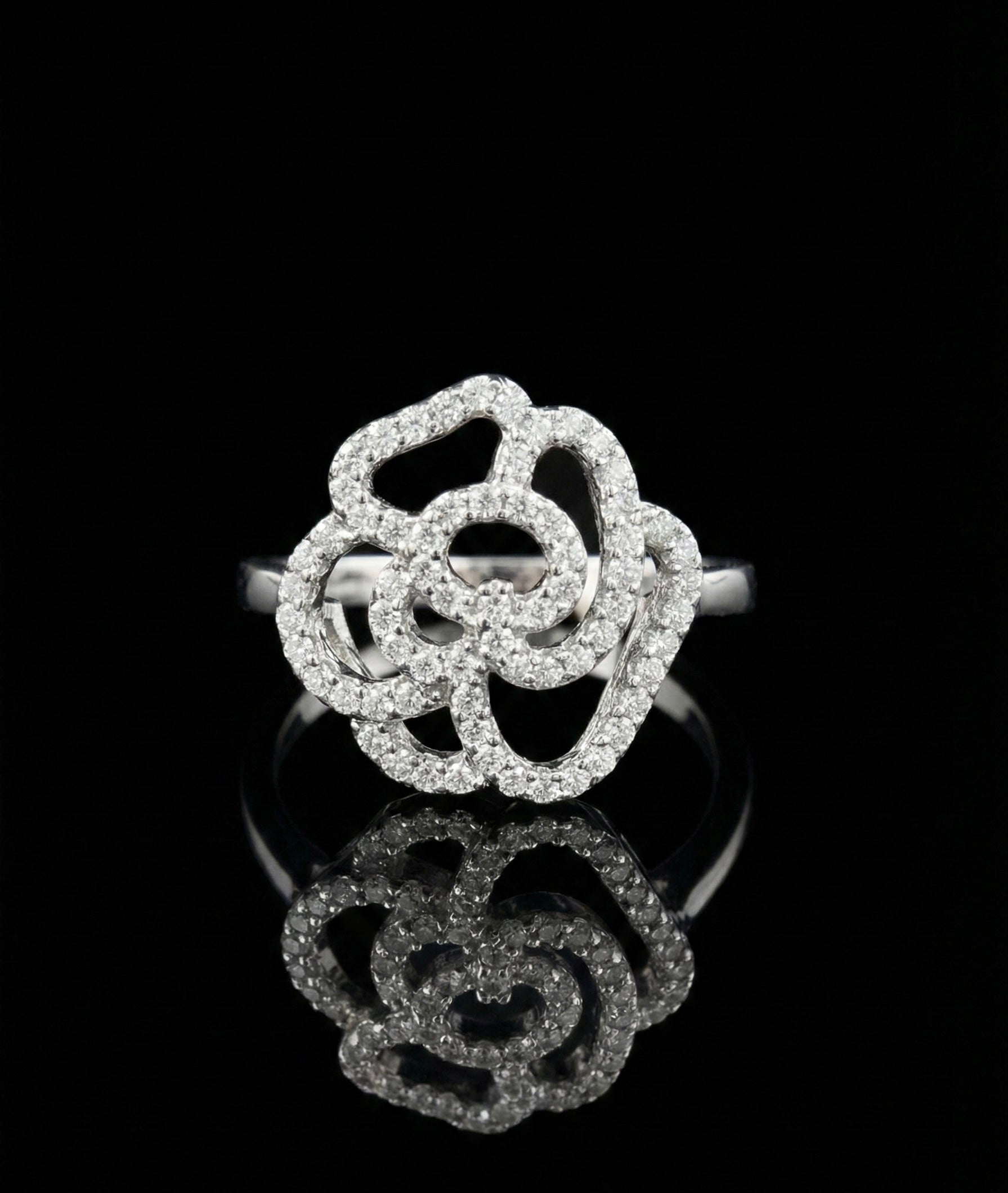 Rose Swirl Moissanite Ring