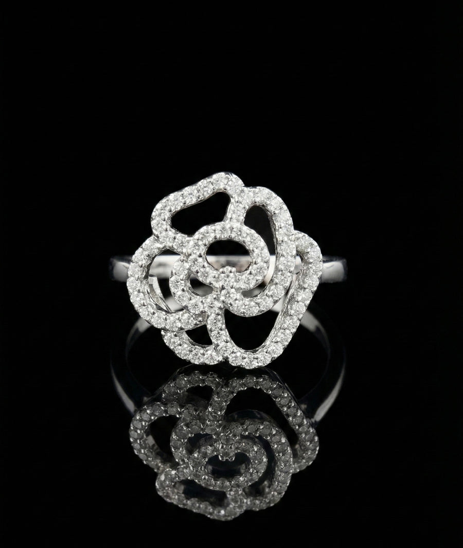 Rose Swirl Moissanite Ring