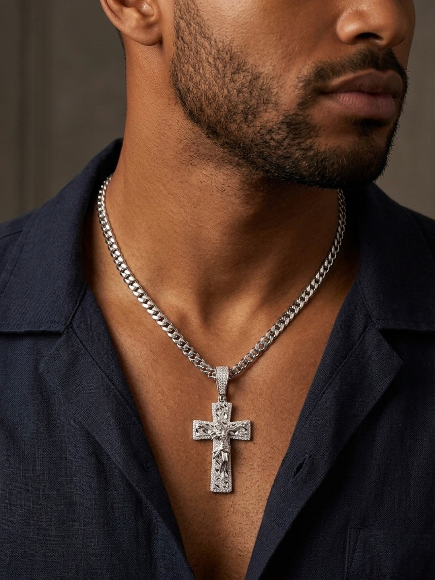 Diamond Cut Nugget Moissnite Cross