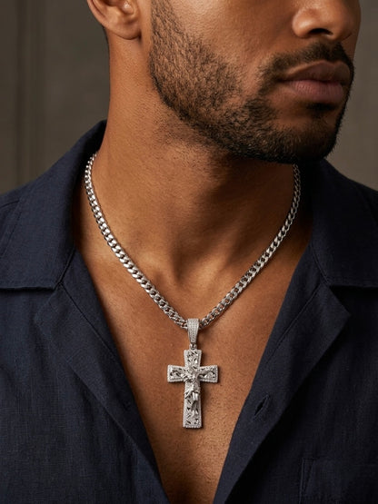 Diamond Cut Nugget Moissnite Cross