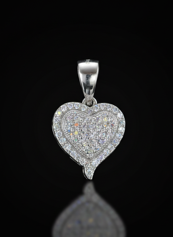 Moissanite Heart Pendant