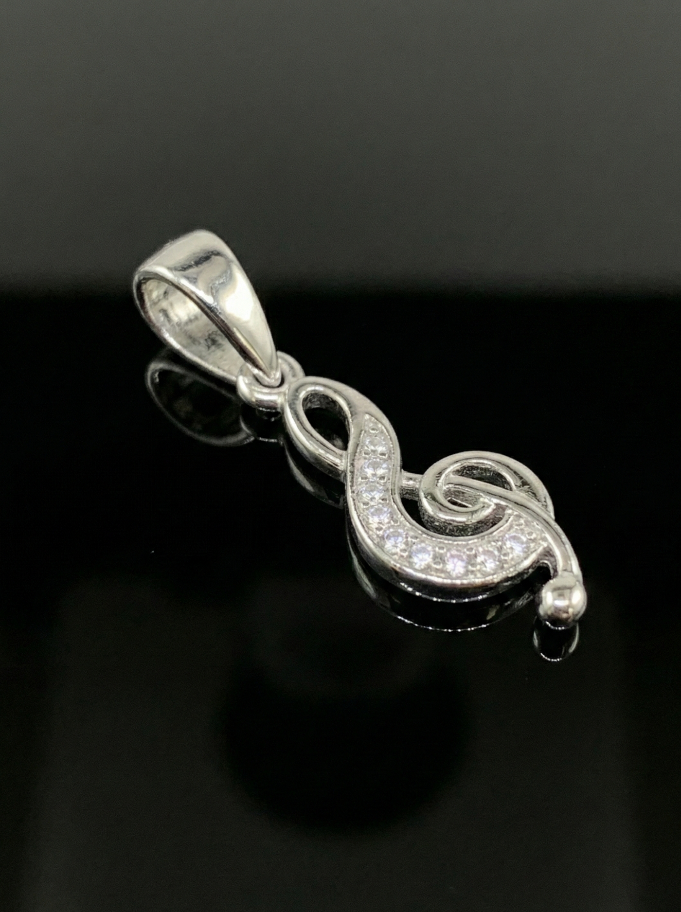 Moissanite Music Note Pendant