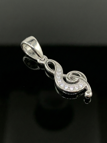 Moissanite Music Note Pendant