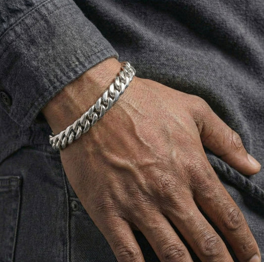 12MM Miami Cuban Bracelet In 18K White Gold