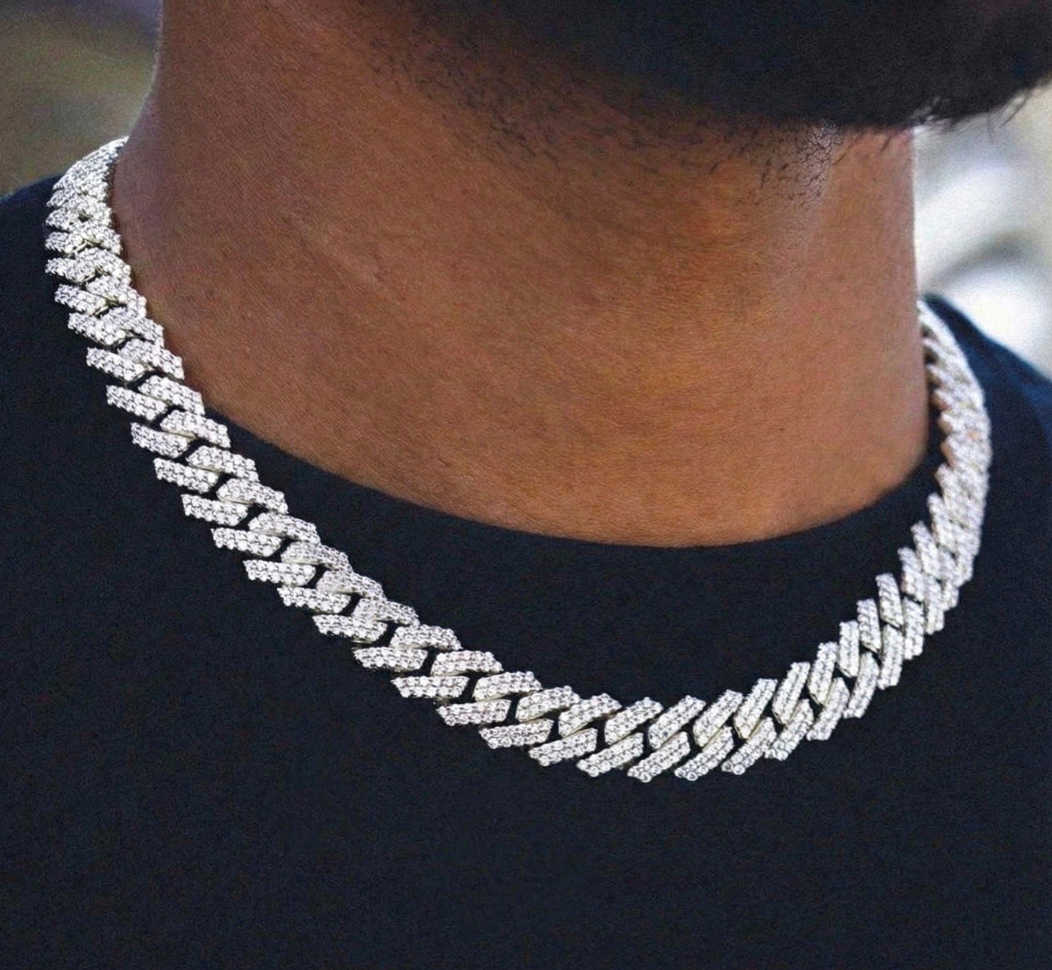 12MM Moissanite Diamond Cuban Necklace