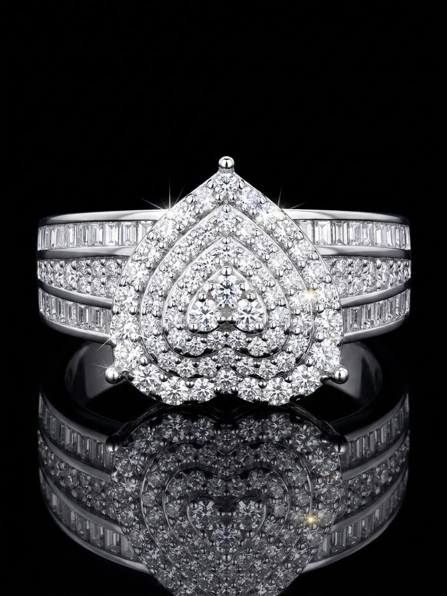 Moissanite Heart Ring