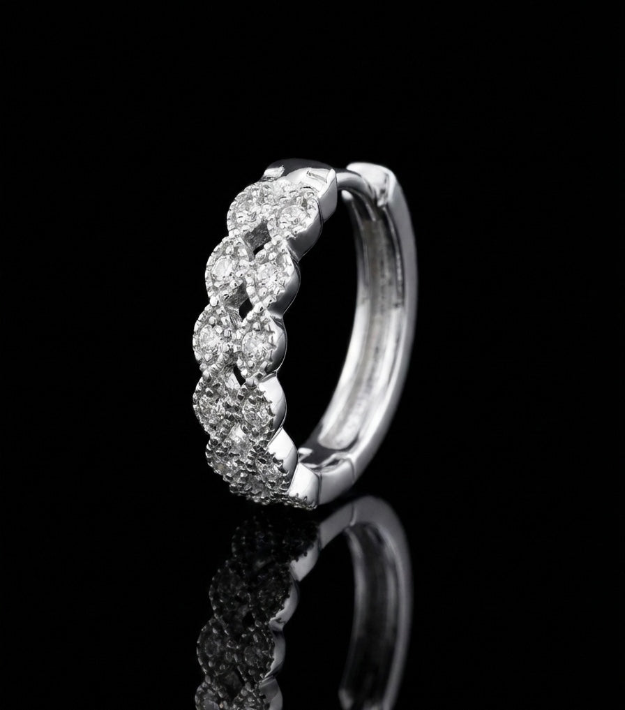 Marquee Shaped Moissanite Hoop Earrings