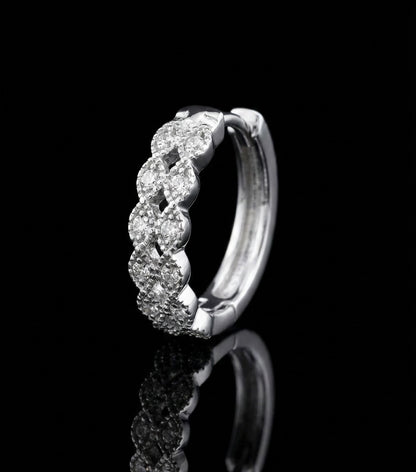 Marquee Shaped Moissanite Hoop Earrings