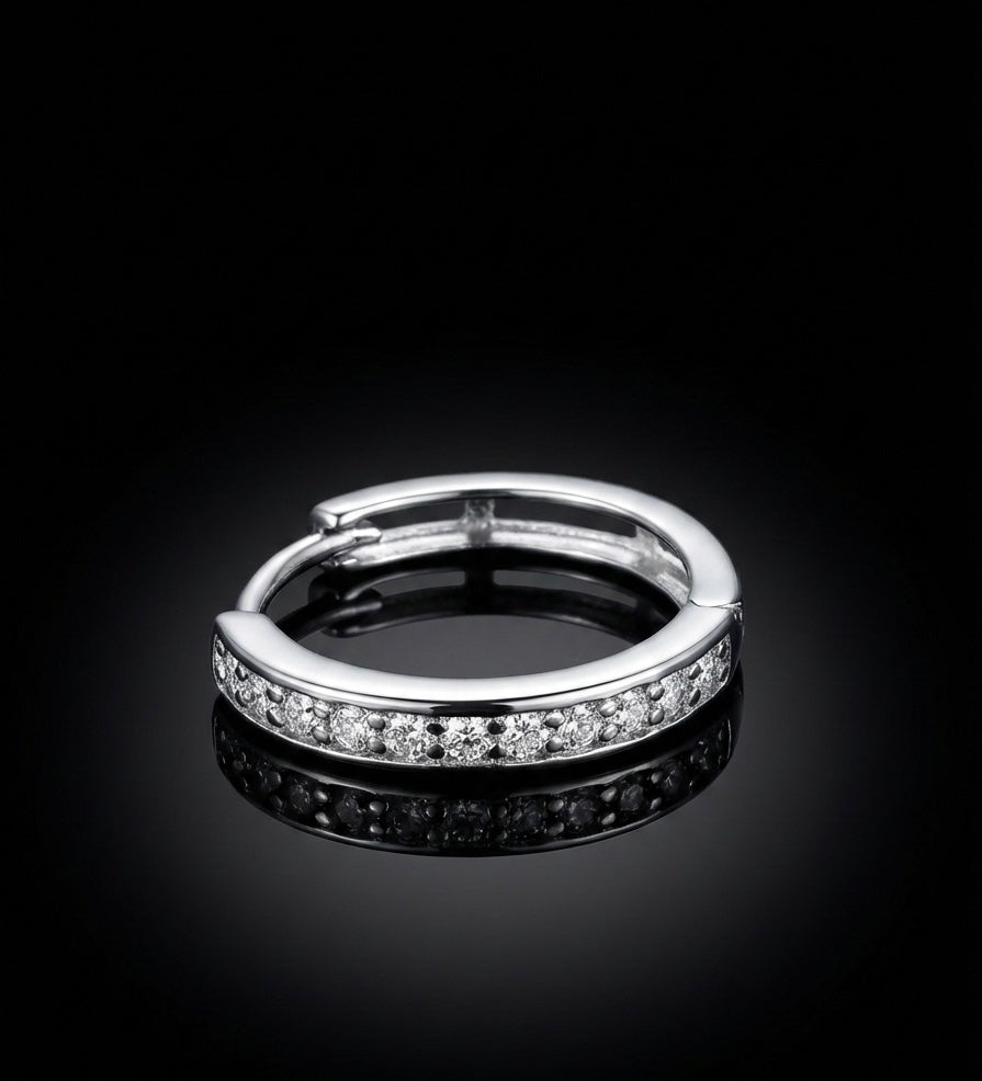 Moissanite Half Open Hoop Earrings