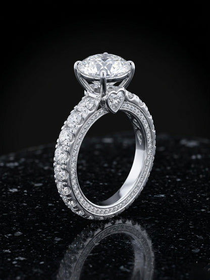 4 Ct Brilliant Cut Eternity Band Wedding/Promise Moissanite Ring