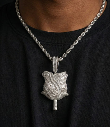 Baguette Rose Moissanite Pendant