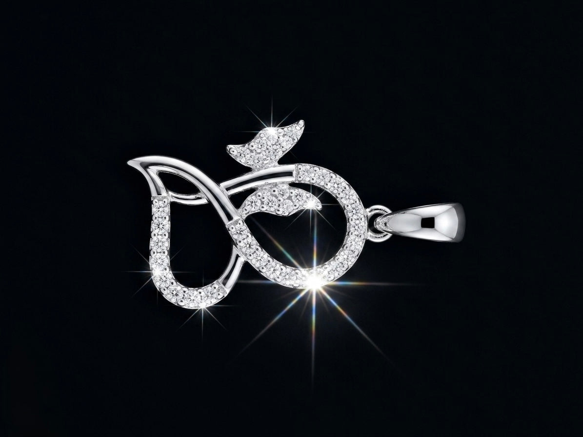 Moissanite Heart & Butterfly Pendant