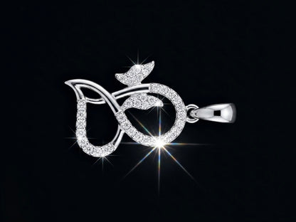 Moissanite Heart & Butterfly Pendant