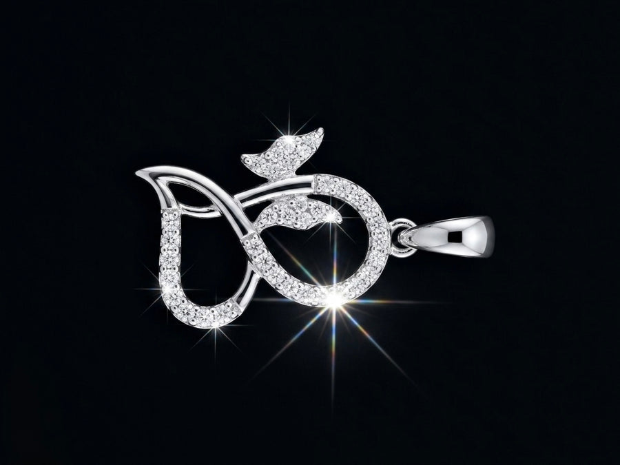 Moissanite Heart & Butterfly Pendant