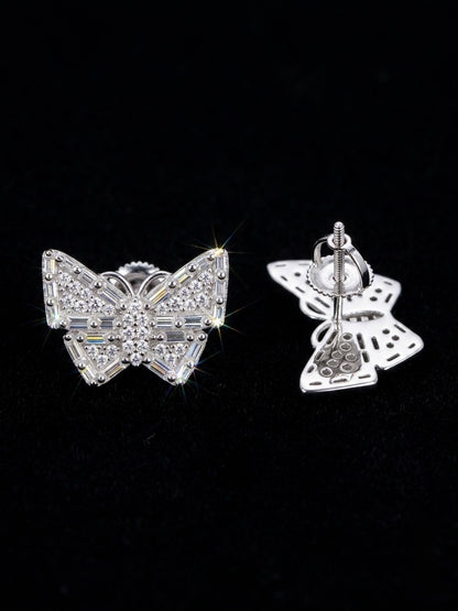 Baguette Butterfly Moissanite Earrings