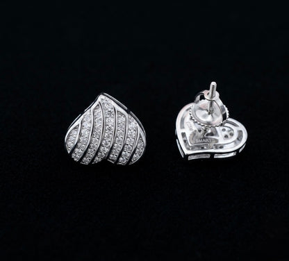 Moissanite Swirls Heart Earrings