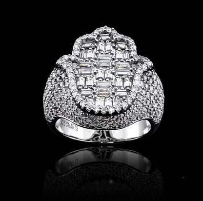 Moissanite Hamsa/Fatima Hand Ring