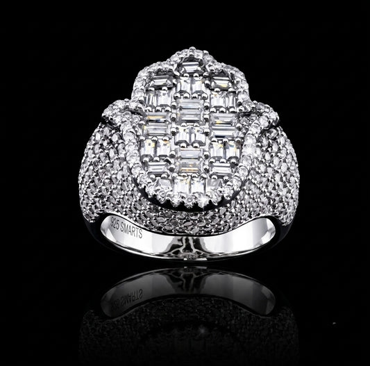 Moissanite Hamsa/Fatima Hand Ring