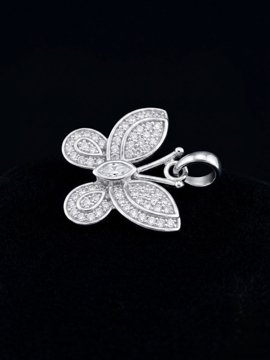Moissanite Mini Butterfly Pendant