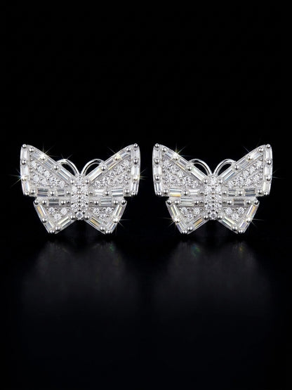 Baguette Butterfly Moissanite Earrings