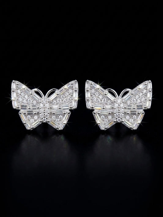 Baguette Butterfly Moissanite Earrings