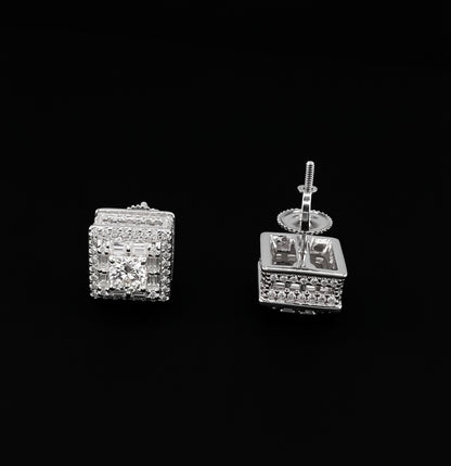 Iced out Cube Baguettes Moissanite Earrings