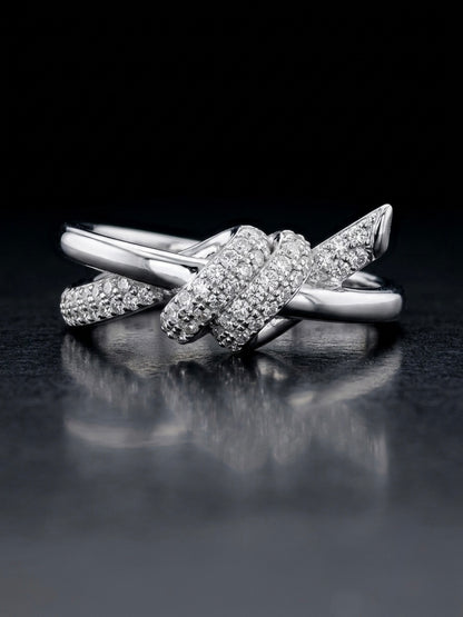 Moissanite Pavé Bypass Ring