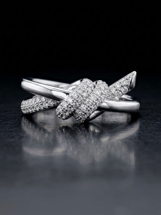Moissanite Pavé Bypass Ring