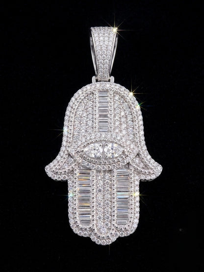Hamsa/Fatima Hand Moissanite Pendant