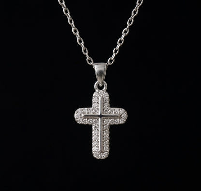 Moissanite Tiny Cross Pendant